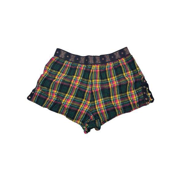 Savage x Fenty Tied Up Tartan Plaid Grommet Plaid Sleep Short Med - Picture 5 of 7